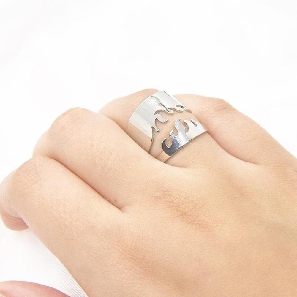 Silver Fire Flame Rings - Picture 2 of 4